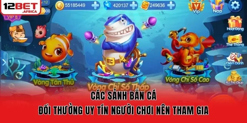 Các sảnh bắn cá đổi thưởng uy tín người chơi nên tham gia